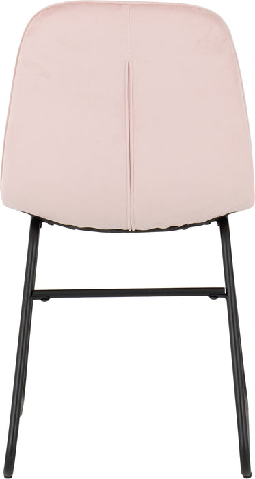 Athens Rectangular Dining Set with Lukas Chairs Medium Oak Effect/Black/Baby Pink Velvet