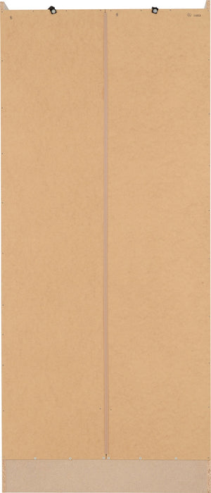 Nevada 2 Door 1 Drawer Wardrobe Oyster Gloss/Light Oak Effect Veneer