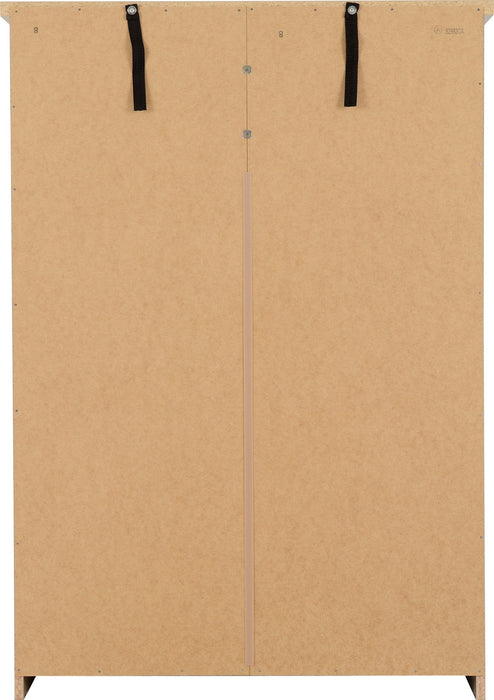 Nevada 3+2 Drawer Chest Oyster Gloss/Light Oak Effect Veneer